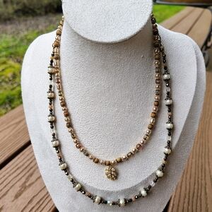 New Cute Tiny Palm Leaf Island Vibes Layered Necklace